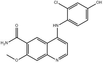 6-Quinolinecarboxamide, 4-[(2-chloro-4-hydroxyphenyl)amino]-7-methoxy- Struktur