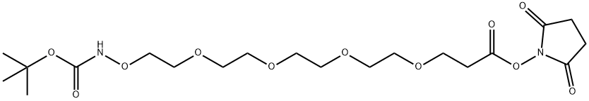 t-Boc-Aminooxy-PEG4-NHS ester Struktur