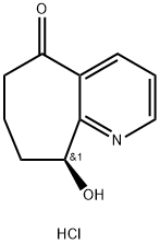 5H-Cyclohepta[b]pyridin-5-one, 6,7,8,9-tetrahydro-9-hydroxy-, hydrochloride (1:1), (9S)- Struktur