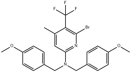 2-Pyridinamine, 6-bromo-N,N-bis[(4-methoxyphenyl)methyl]-4-methyl-5-(trifluoromethyl)- Struktur