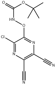 tert-butyl ((3-chloro-5,6-dicyanopyrazin-2-yl)oxy)carbamate Struktur