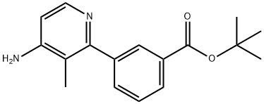 Benzoic acid, 3-(4-amino-3-methyl-2-pyridinyl)-, 1,1-dimethylethyl ester Struktur