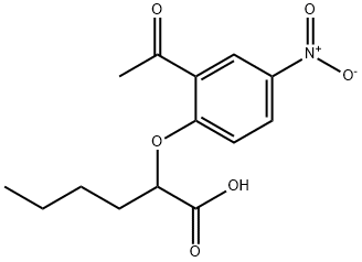 Hexanoic acid, 2-(2-acetyl-4-nitrophenoxy)- Struktur