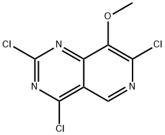 Pyrido[4,3-d]pyrimidine, 2,4,7-trichloro-8-methoxy- Struktur