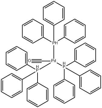 Palladium, carbonyltris(triphenylphosphine)-, (T-4)- Struktur