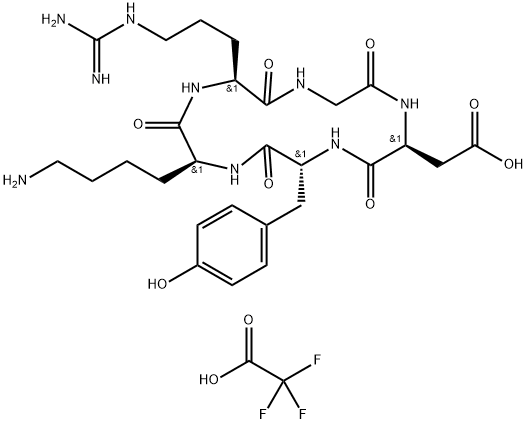 Cyclic Arg-Gly-Asp-D-Tyr-Lys Struktur