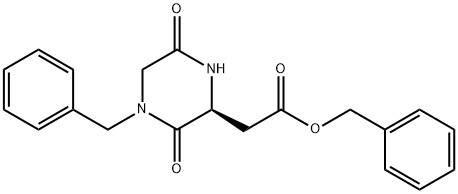 2-Piperazineacetic acid, 3,6-dioxo-4-(phenylmethyl)-, phenylmethyl ester, (2S)- Struktur