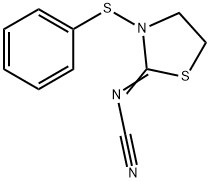 Cyanamide, N-[3-(phenylthio)-2-thiazolidinylidene]- Struktur