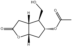 2H-Cyclopenta[b]furan-2-one, 5-(acetyloxy)hexahydro-4-(hydroxymethyl)-, (3aR,4S,5R,6aS)- Struktur