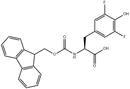 N-[(9H-fluoren-9-ylmethoxy)carbonyl]-3,5-difluoro- L-Tyrosine Struktur