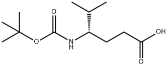 (S)-4-((叔丁氧基羰基)氨基)-5-甲基己酸 結構式