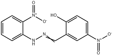 4-nitro-2-[2-(2-nitrophenyl)carbonohydrazonoyl]phenol Struktur