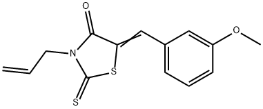 (5E)-5-[(3-methoxyphenyl)methylidene]-3-prop-2-enyl-2-sulfanylidene-1,3-thiazolidin-4-one Struktur