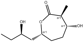 2-Oxepanone, 4-hydroxy-7-[(2R)-2-hydroxybutyl]-3-methyl-, (3S,4R,7R)-rel- Struktur