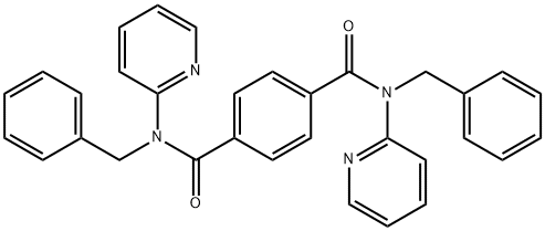 1-N,4-N-dibenzyl-1-N,4-N-dipyridin-2-ylbenzene-1,4-dicarboxamide Struktur