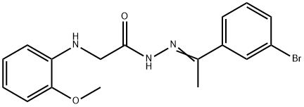 N'-[(1Z)-1-(3-bromophenyl)ethylidene]-2-[(2-methoxyphenyl)amino]acetohydrazide (non-preferred name) Struktur