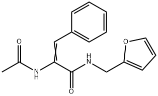 (Z)-2-acetamido-N-(furan-2-ylmethyl)-3-phenylprop-2-enamide Struktur