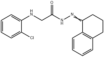 2-[(2-chlorophenyl)amino]-N'-(3,4-dihydro-1(2H)-naphthalenylidene)acetohydrazide (non-preferred name) Struktur