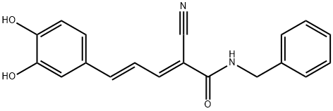 2,4-Pentadienamide, 2-cyano-5-(3,4-dihydroxyphenyl)-N-(phenylmethyl)-, (2E,4E)- Struktur