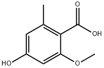 Benzoic acid, 4-hydroxy-2-methoxy-6-methyl- Struktur