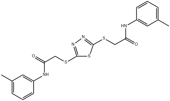 2,2'-(1,3,4-thiadiazole-2,5-diyldisulfanediyl)bis[N-(3-methylphenyl)acetamide] Struktur