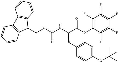 (2,3,4,5,6-pentafluorophenyl) (2R)-2-(9H-fluoren-9-ylmethoxycarbonylamino)-3-[4-[(2-methylpropan-2-yl)oxy]phenyl]propanoate Struktur