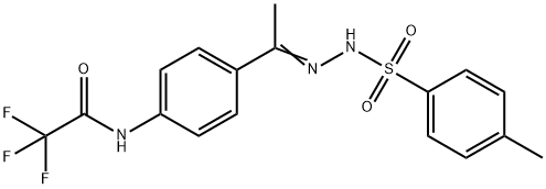 2,2,2-trifluoro-N-[4-[(Z)-C-methyl-N-[(4-methylphenyl)sulfonylamino]carbonimidoyl]phenyl]acetamide Struktur