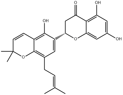 [2,6'-Bi-2H-1-benzopyran]-4(3H)-one, 5,5',7-trihydroxy-2',2'-dimethyl-8'-(3-methyl-2-buten-1-yl)-, (2S)- Struktur