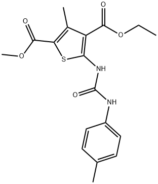 4-O-ethyl 2-O-methyl 3-methyl-5-[(4-methylphenyl)carbamoylamino]thiophene-2,4-dicarboxylate Struktur