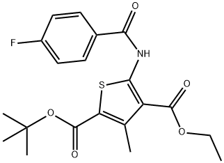 2-O-tert-butyl 4-O-ethyl 5-[(4-fluorobenzoyl)amino]-3-methylthiophene-2,4-dicarboxylate Struktur