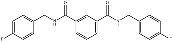 1-N,3-N-bis[(4-fluorophenyl)methyl]benzene-1,3-dicarboxamide Struktur