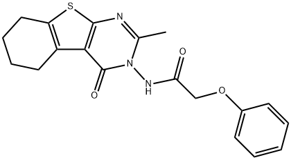 N-(2-methyl-4-oxo-5,6,7,8-tetrahydro-[1]benzothiolo[2,3-d]pyrimidin-3-yl)-2-phenoxyacetamide Struktur