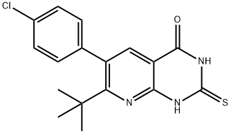 7-tert-butyl-6-(4-chlorophenyl)-2-thioxo-2,3-dihydropyrido[2,3-d]pyrimidin-4(1H)-one Struktur