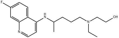 Ethanol, 2-[ethyl[4-[(7-fluoro-4-quinolinyl)amino]pentyl]amino]- Struktur