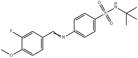 N-(3-Fluoro-4-methoxybenzylidene)-4-(tert-butylaminosulfonyl)aniline Struktur