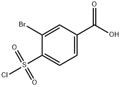 3-bromo-4-(chlorosulfonyl)benzoic acid Struktur