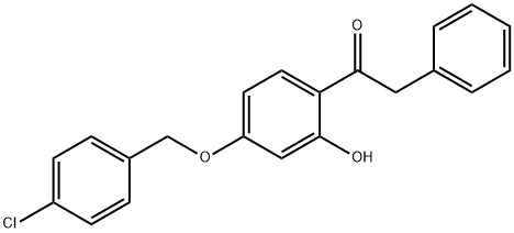 1-(4-(4-CHLOROBENZYLOXY)-2-HYDROXYPHENYL)-2-PHENYLETHANONE, 50776-04-0, 結(jié)構(gòu)式