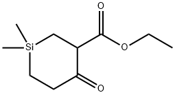 Silacyclohexane-3-carboxylic acid, 1,1-dimethyl-4-oxo-, ethyl ester Struktur