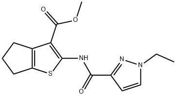 methyl 2-(1-ethyl-1H-pyrazole-3-carboxamido)-5,6-dihydro-4H-cyclopenta[b]thiophene-3-carboxylate Struktur