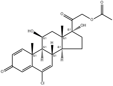 (11β)- 21-(Acetyloxy)-6-chloro-11,17-dihydroxypregna-1,4,6-triene-3,20-dione Struktur