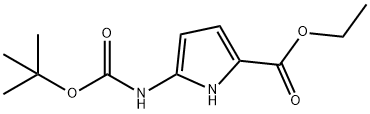 1H-Pyrrole-2-carboxylic acid, 5-[[(1,1-dimethylethoxy)carbonyl]amino]-, ethyl ester Struktur