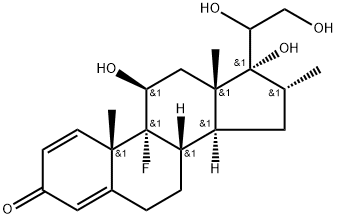 Pregna-1,4-dien-3-one, 9-fluoro-11,17,20,21-tetrahydroxy-16-methyl-, (11β,16α)- (9CI) Struktur