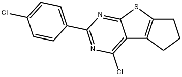 5H-Cyclopenta[4,5]thieno[2,3-d]pyrimidine, 4-chloro-2-(4-chlorophenyl)-6,7-dihydro- Struktur