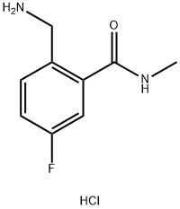 2-(Aminomethyl)-5-fluoro-N-methylbenzamide hydrochloride Struktur