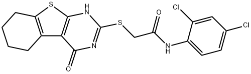 N-(2,4-dichlorophenyl)-2-[(4-oxo-5,6,7,8-tetrahydro-3H-[1]benzothiolo[2,3-d]pyrimidin-2-yl)sulfanyl]acetamide Struktur