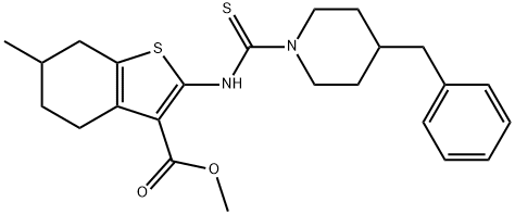 methyl 2-(4-benzylpiperidine-1-carbothioamido)-6-methyl-4,5,6,7-tetrahydrobenzo[b]thiophene-3-carboxylate Struktur