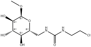 Methyl 6-[[[(2-Chloroethyl)amino]carbonyl]amino]-6-deoxy-α-D-glucopyranoside Struktur