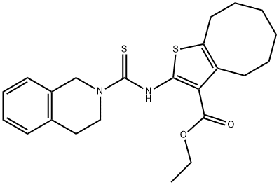 ethyl 2-(1,2,3,4-tetrahydroisoquinoline-2-carbothioamido)-4,5,6,7,8,9-hexahydrocycloocta[b]thiophene-3-carboxylate Struktur