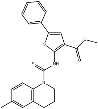 methyl 2-(6-methyl-1,2,3,4-tetrahydroquinoline-1-carbothioamido)-5-phenylthiophene-3-carboxylate Struktur