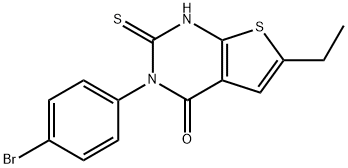 3-(4-bromophenyl)-6-ethyl-2-sulfanylidene-1H-thieno[2,3-d]pyrimidin-4-one Struktur